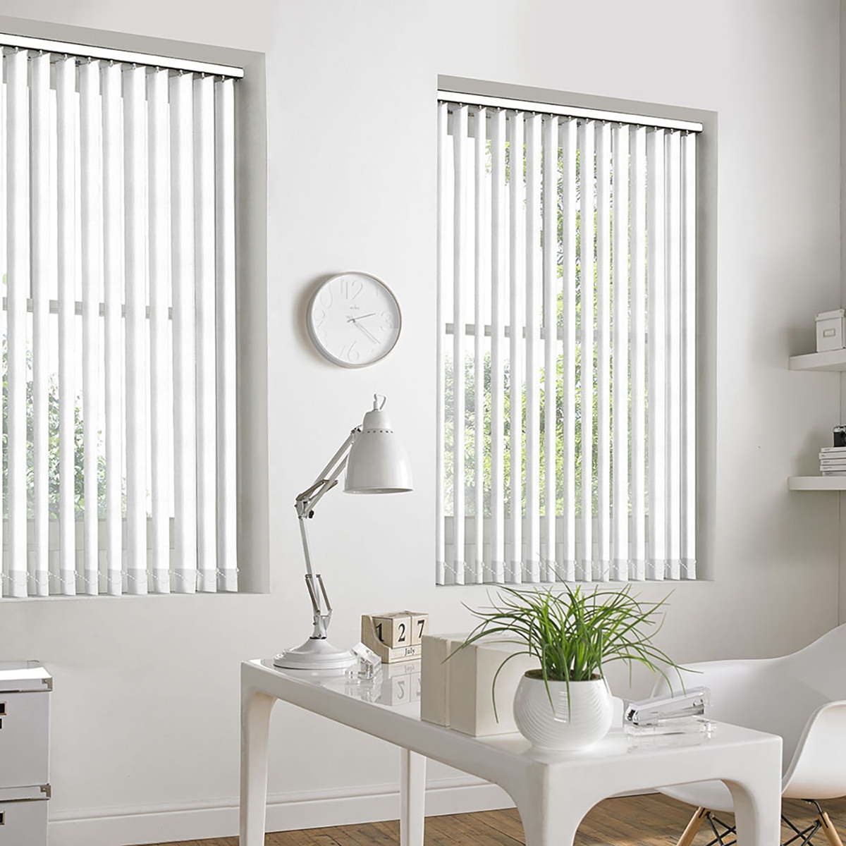 Product photograph of Mila White Vertical Blind from Choice Furniture Superstore.